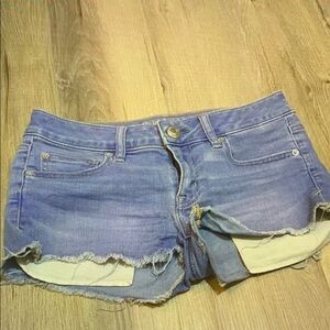 Women's Blue Denim Athletic Shorts